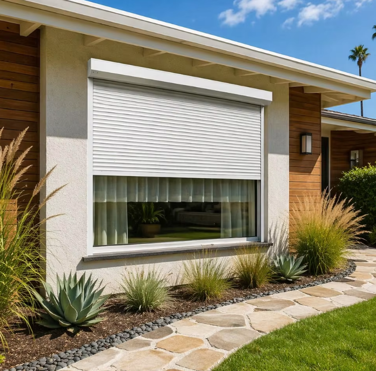 China Manufacturers Modern Villa Automatic/Smart Rolling Garage Doors Finished Surface For Exterior Commercial Malls