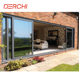 DERCHI NFRC Energy Star Balcony Large Glass Other Door Double Tempered Glazed Energy Efficient Patio Aluminum Sliding Doors