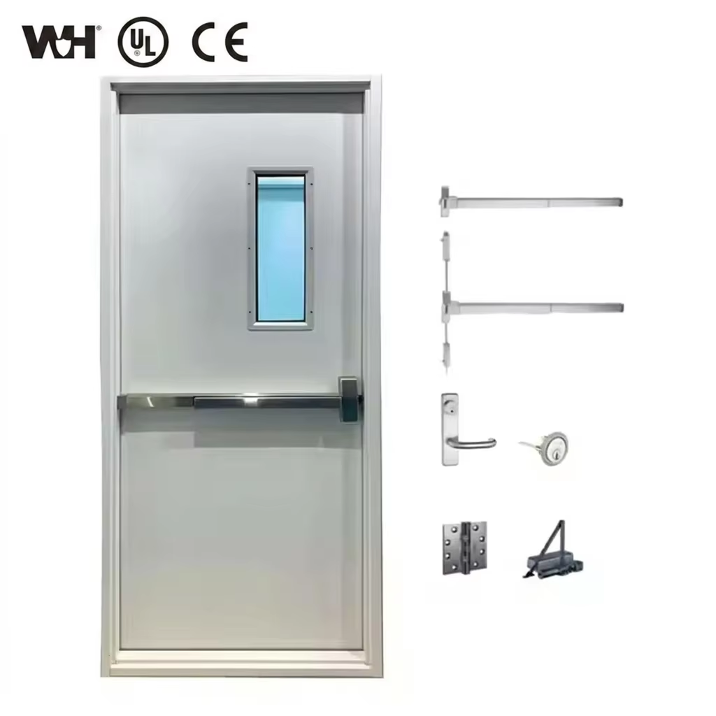 UL Listed Modern Steel Fire Rated Door with Frame Manual Opening Finished Surface for Commercial Use in USA Market