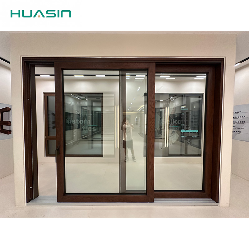 Huasin Aluminum Clad Wood Lift and Slide Patio Door Triple Pane Energy Efficient Thermal Break Custom