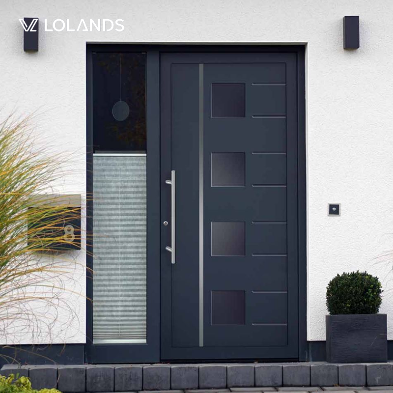 Lolands Custom Modern Aluminum Armored Door Custom Color Size Entry Door for Home Kitchen Supermarket