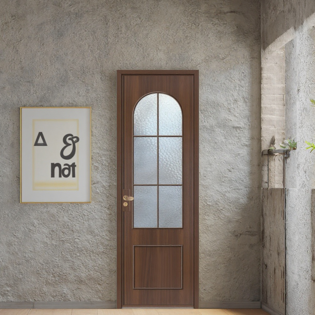 Modern Waterproof Interior Bathroom Door for Villa Bedroom and Laundry American Style Aluminium Glass Door with Customized Size