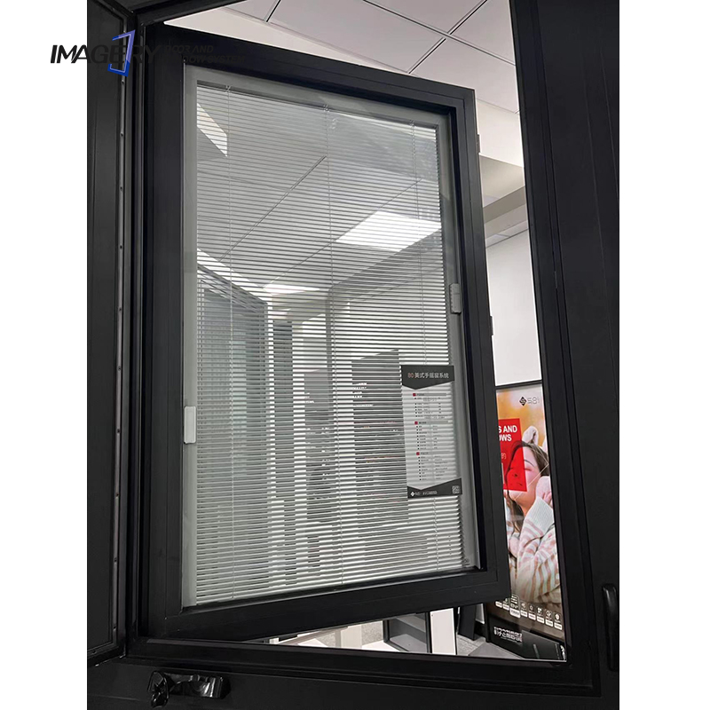 Aluminum Hand Crank Casement Window Commercial Shop Front Storefront Office Mall Showroom Clinic Reception Project Supply