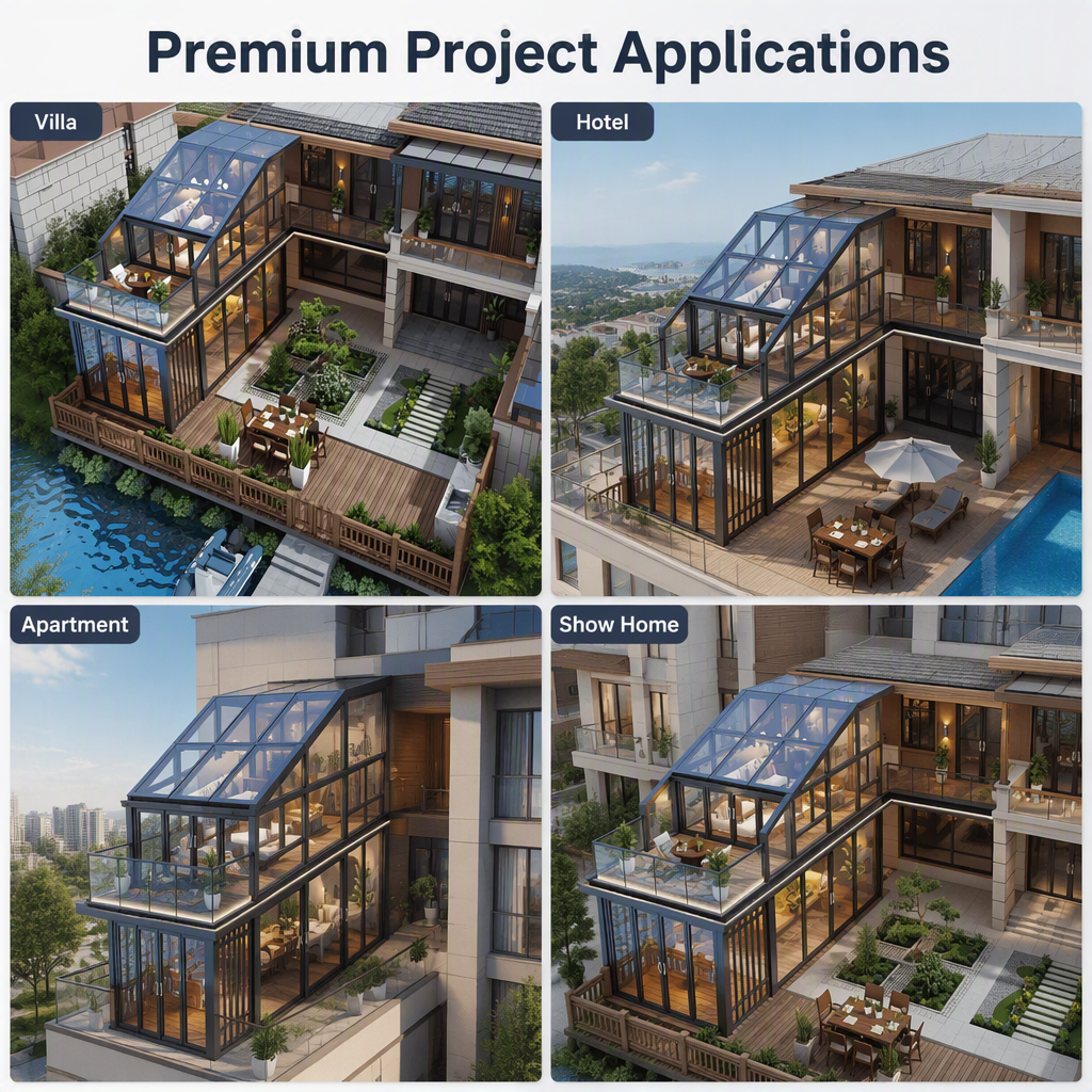 Black Aluminum Alloy Smart Electric Lifting Sliding Window Large Glass Roof Window for House