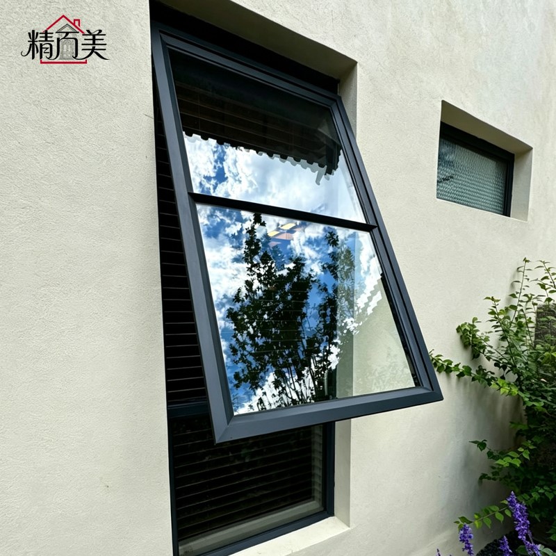Aluminum Custom Logo Upper Hung Window Airtight Sealing Soundproof Weatherstrip Glazed for Retail Shop Store Showroom Boutique