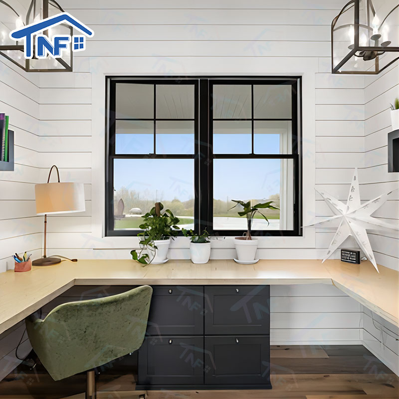 Custom NFRC Modern Waterproof Aluminium Double Glass Sash Window Single Double Hunge American Vertical Tilt Sliding windows