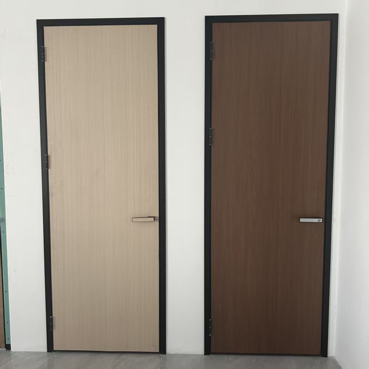 Soundproof and Moisture-resistant Aluminum-wood Door with Outward-flat, Inward-opening Design and Aluminum Alloy Frame Set