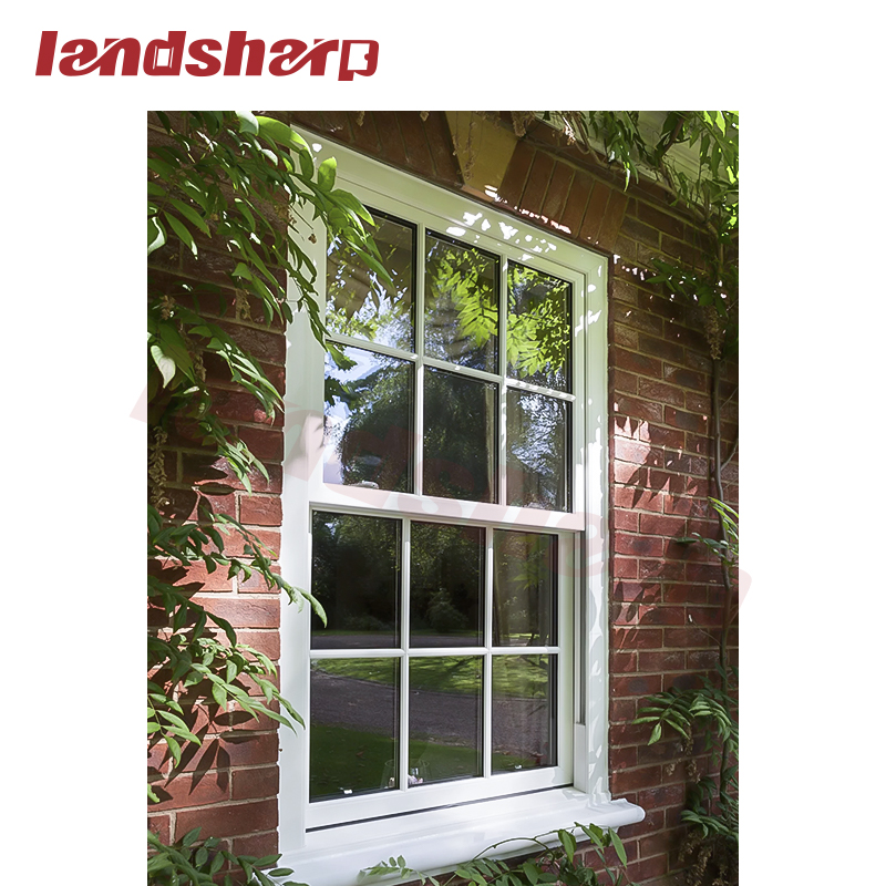 Landsharp Vintage Triple Glazed Windows Residential Design Aluminum Alloy Frame Single Double Hung Sash Window