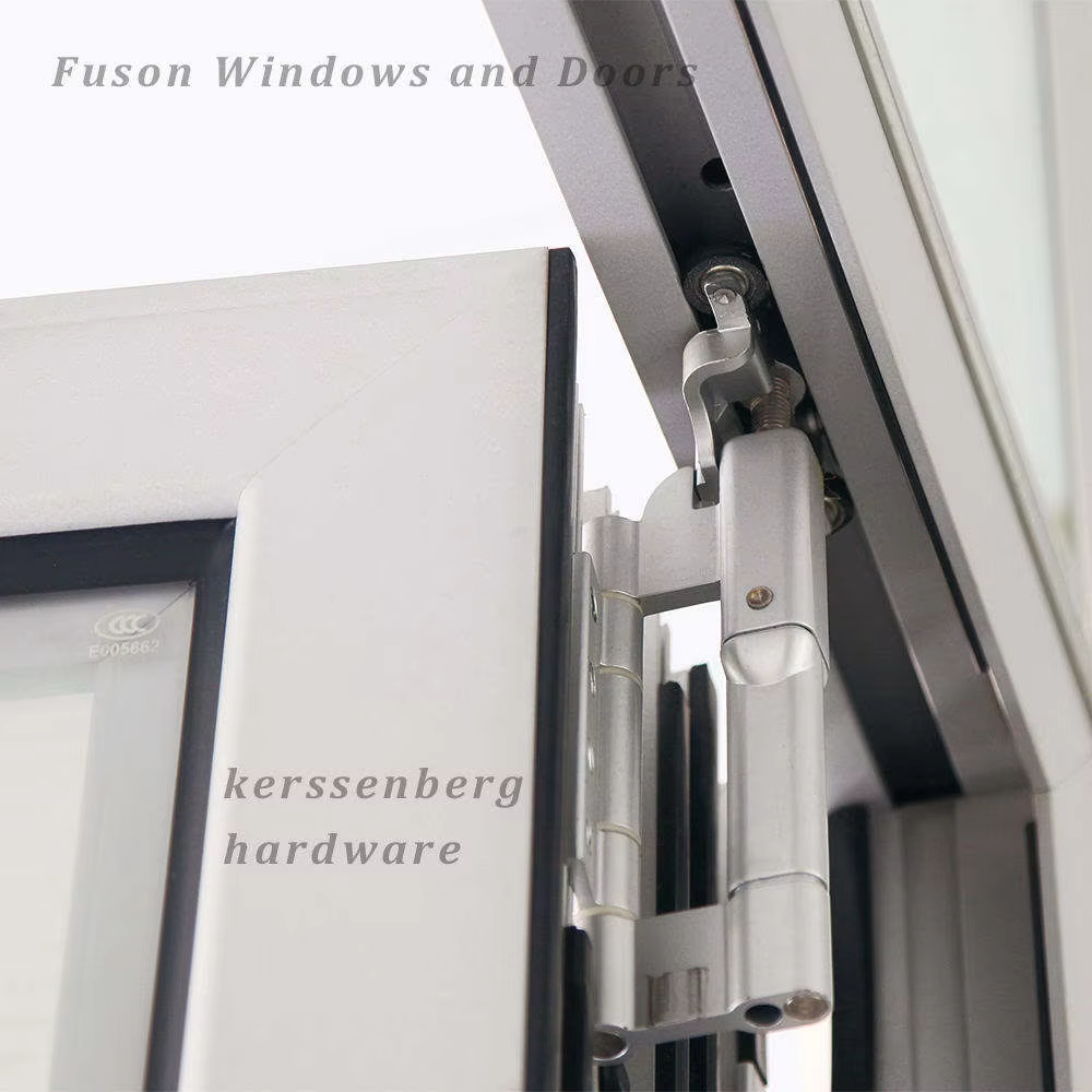 Fuson Modern Home Main Entrance Security Entry Front Doors Aluminum Patio Bi Folding Metallic Aluminum Glass Pivot Door