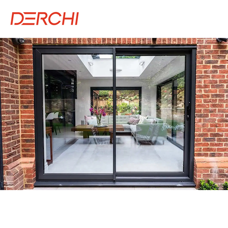 DERCHI NFRC Energy Star Balcony Large Glass Other Door Double Tempered Glazed Energy Efficient Patio Aluminum Sliding Doors
