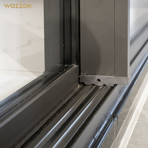 Wazzor 2026 Modern Aluminum Alloy Double Glazed Sliding Glass Door For Interior Outdoor Waterproof Use In Patio Garden Garage