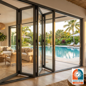 DERCHI Minimalist Aluminum Bifold Patio Doors