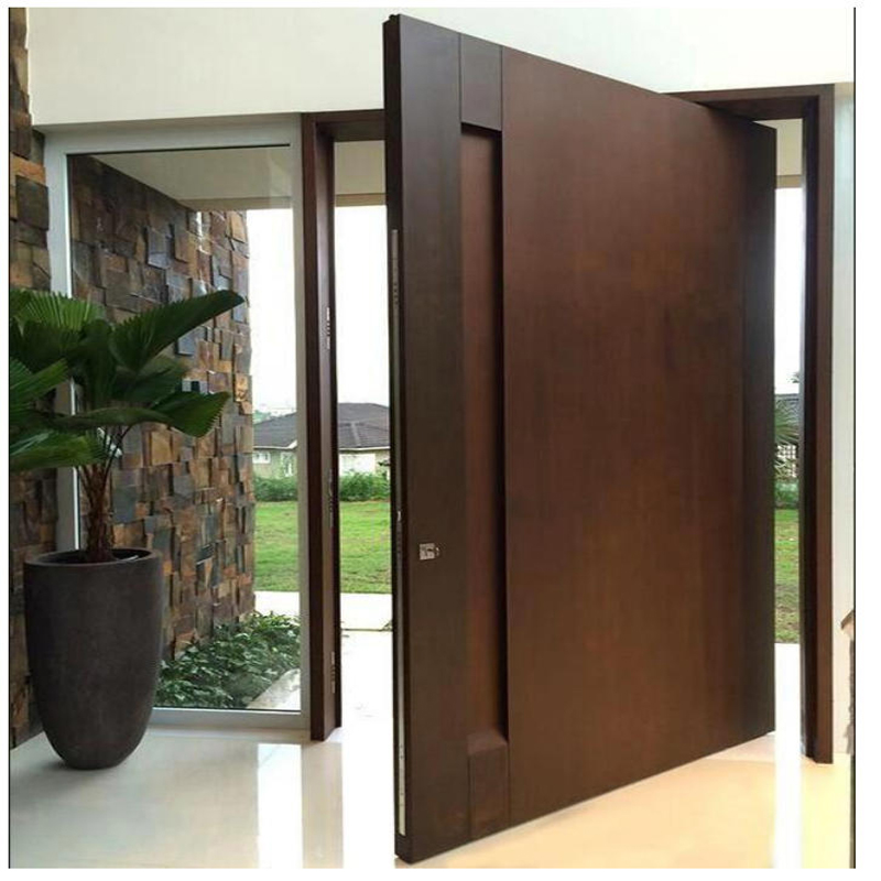 European Style Cast Aluminum Entrance Pivot Door Artisan Handmade Decorative Steel Wood Composite Security Door