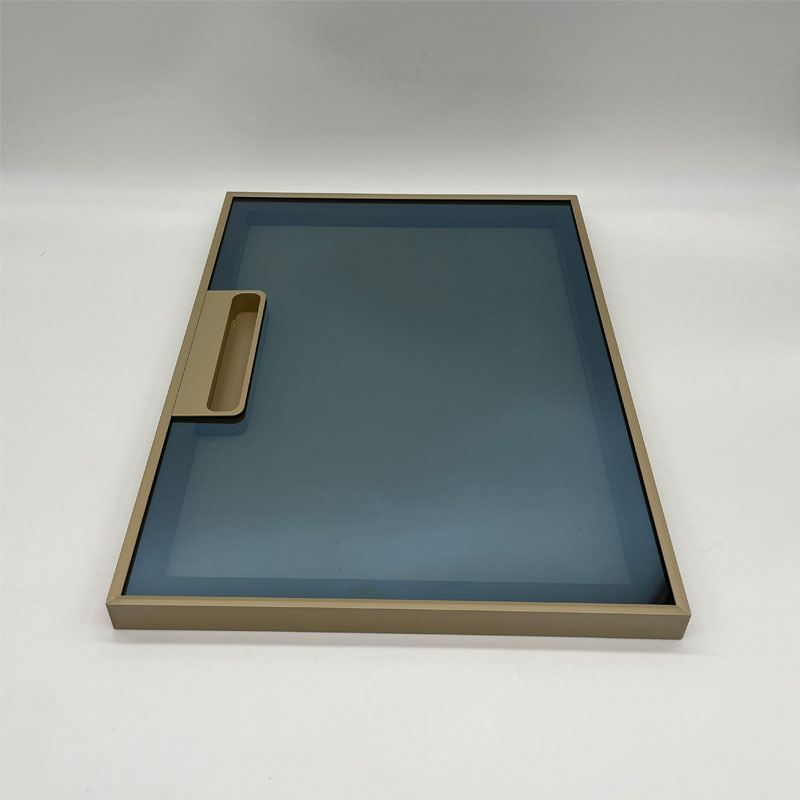 Anti-scratch Rounded Chamfer Slim Aluminum Glass Door MR208, Top &amp; Bottom Pivot Hinge with Built-in Vertical Handle for Kitchen