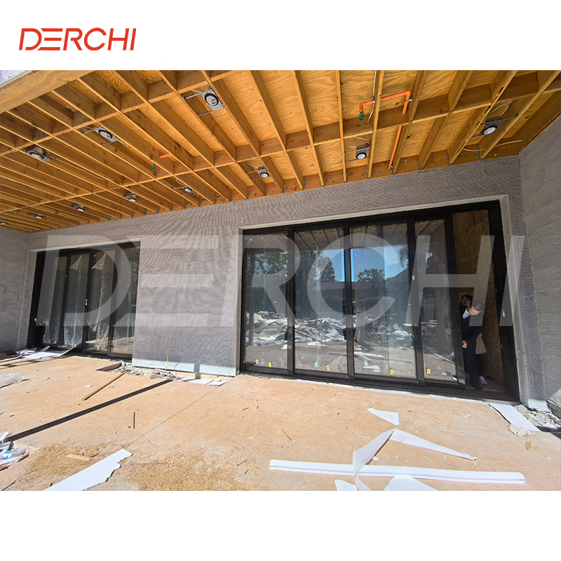 DERCHI NFRC Energy Star Balcony Large Glass Other Door Double Tempered Glazed Energy Efficient Patio Aluminum Sliding Doors