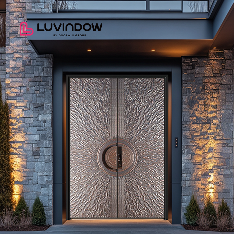 AS2047 Luxury Aluminum Single Entrance Doors Home Doors External Sound Insulated Fire Proof Exterior Front Entry Hurricane Doors