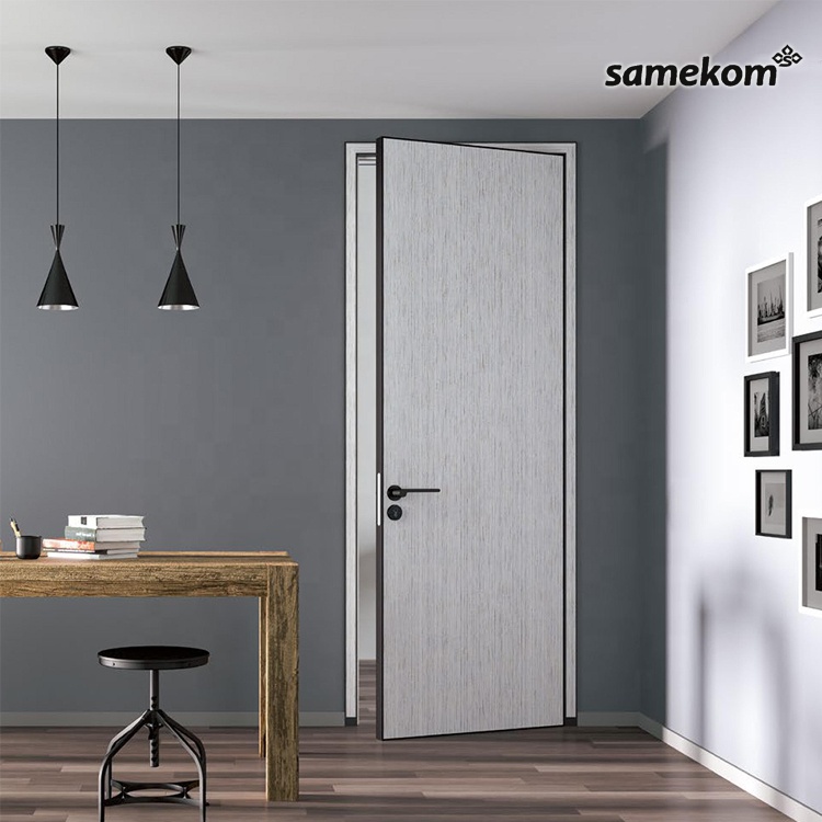 Cheap Price Aluminum Wooden Panels Door Puertas White Painted HPL Interior Moulded Door for Apartment