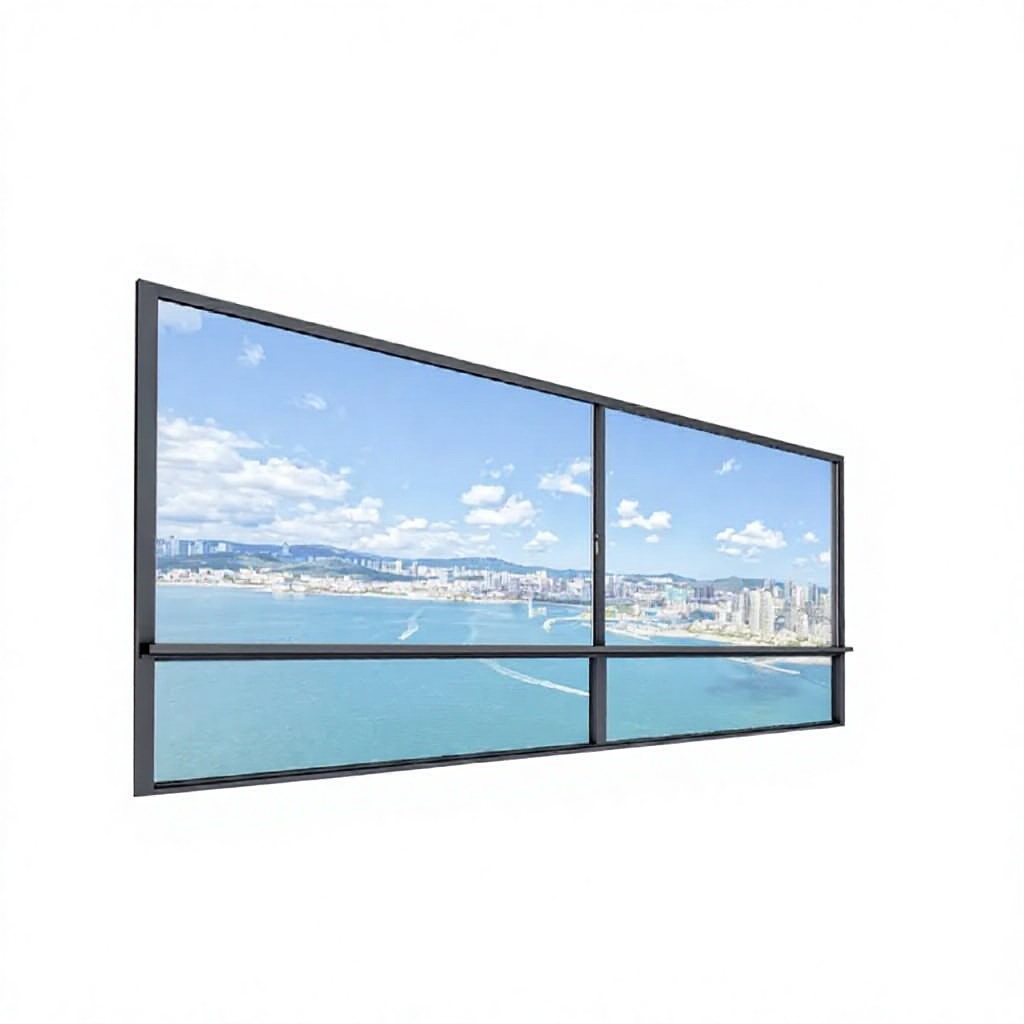Black Aluminum Alloy Smart Electric Lifting Sliding Window Large Glass Roof Window for House