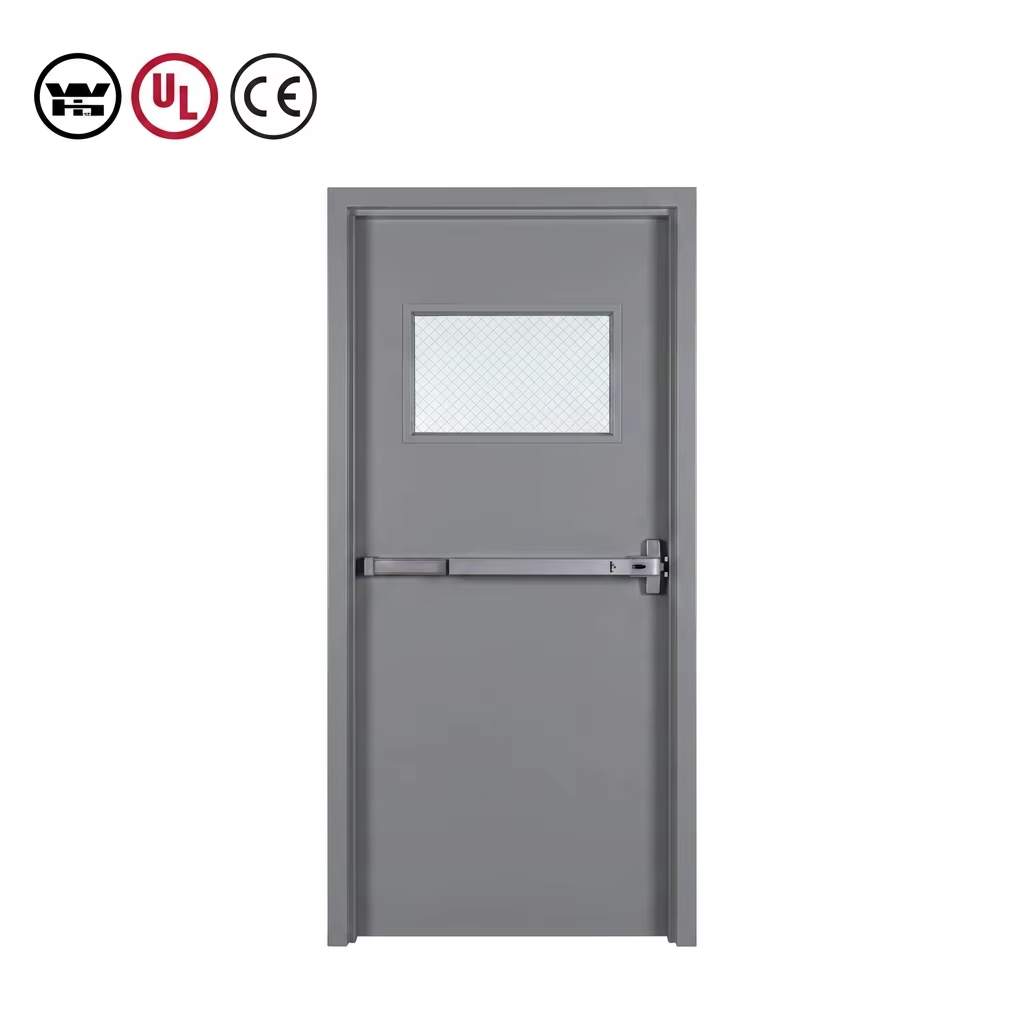 UL Listed Modern Steel Fire Rated Door with Frame Manual Opening Finished Surface for Commercial Use in USA Market