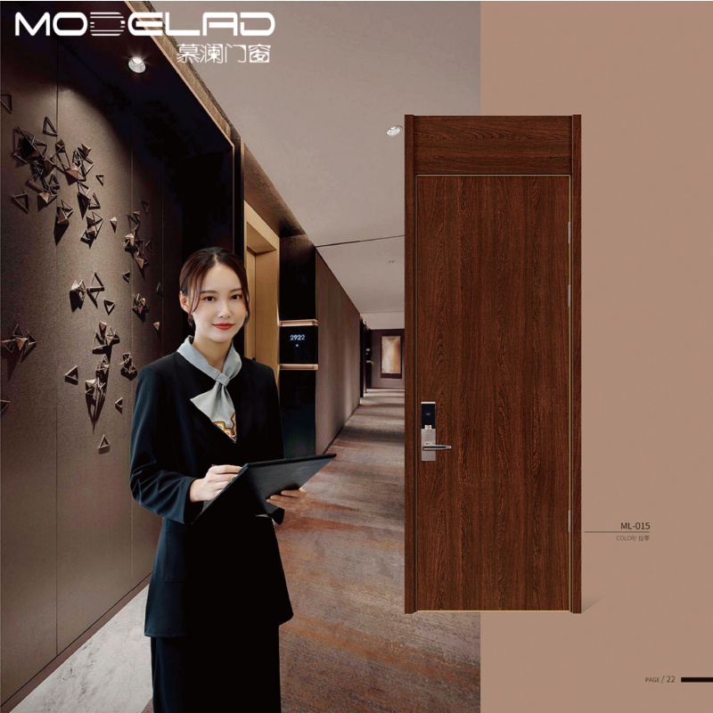 Modern Style Aluminum Wooden Door French Interior Door for Apartment Buildings Ecological Residence Door Factory Direct
