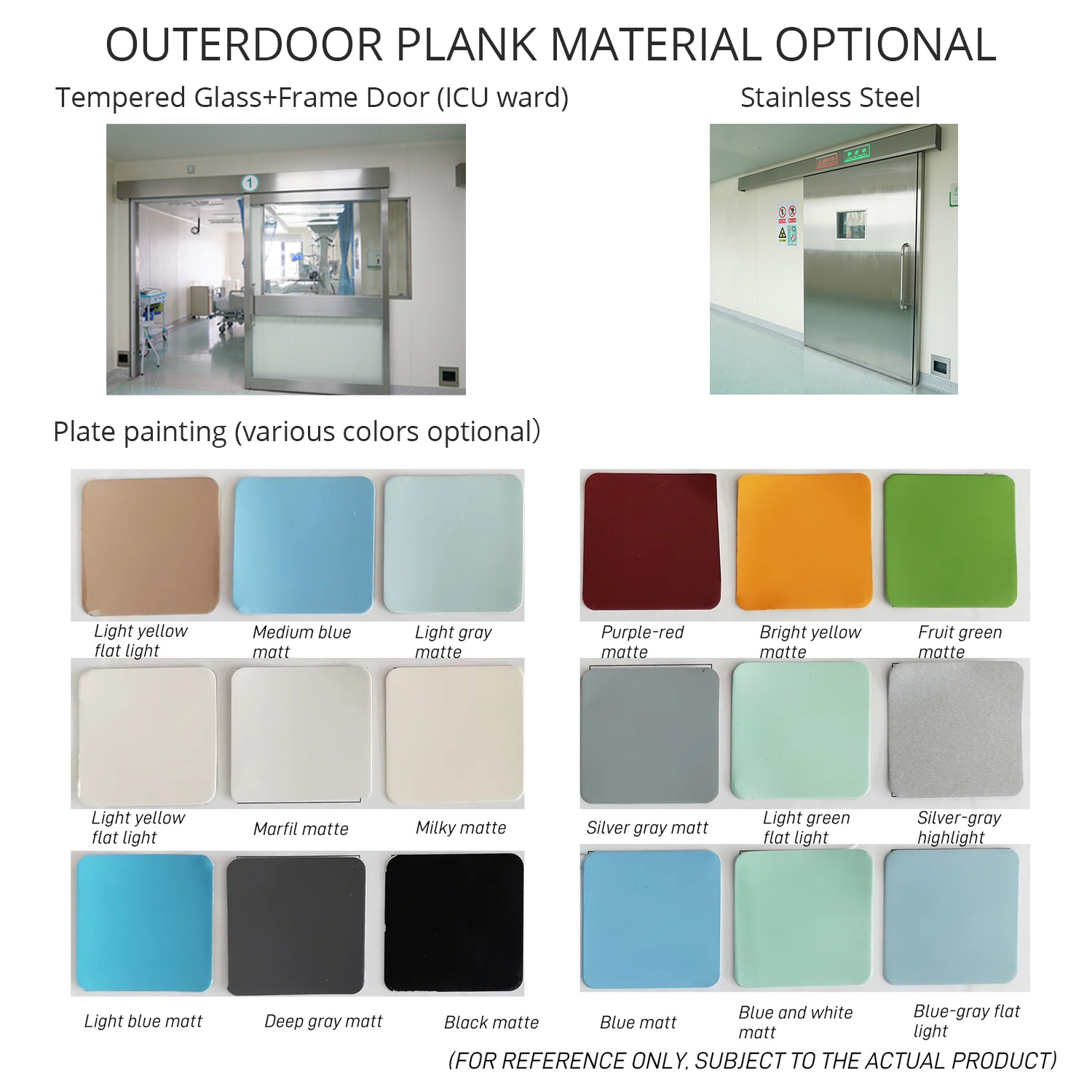 Medical Cleanroom Doors Modern Aluminum Alloy Operating Room Hermetic Automatic Side High-Airflow Sliding Door for Hospital