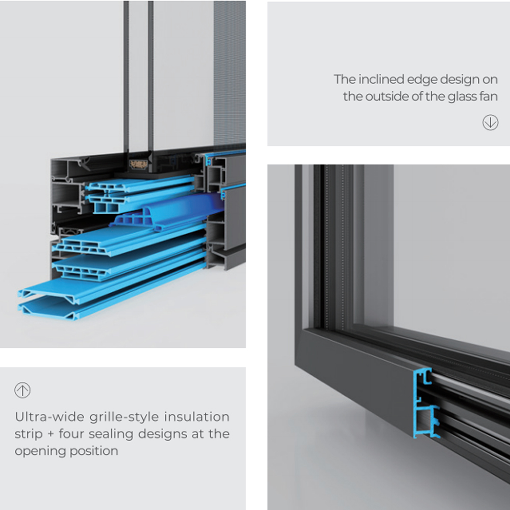 New Arrivals 6063-T5 Aluminum Folding Windows With Double Glazing Soundproof Bi-fold For Terrace Balcony