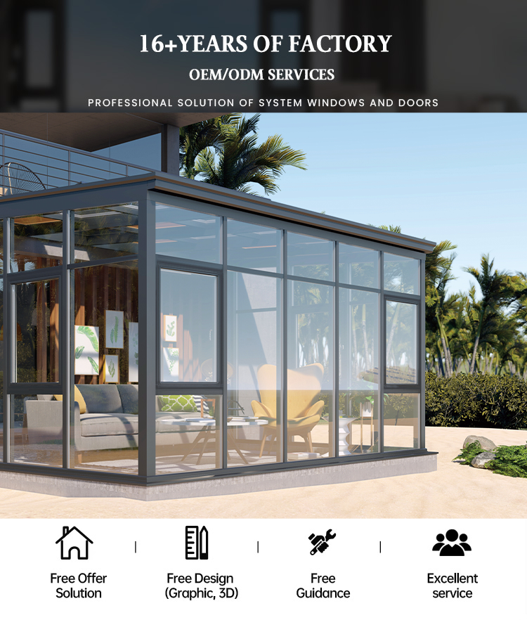 Balcony Aluminum Windows Frame Sunroom