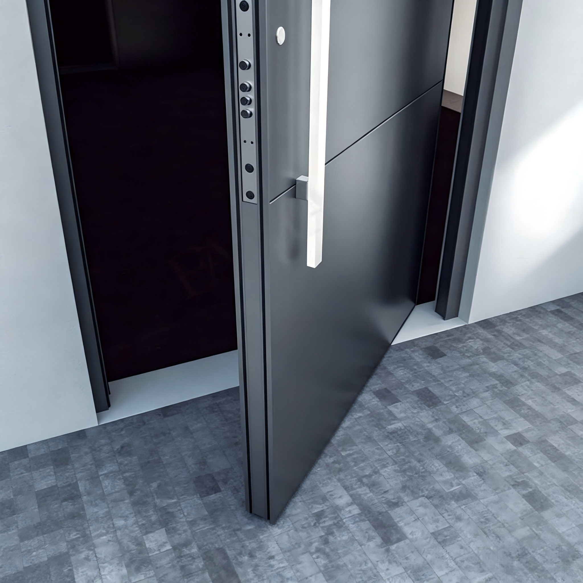 Aluminum Pivot Door Oversized Offset Exterior CNC Design Tempered Glass Smart Lock Waterproof Modern Villa China Total Solution
