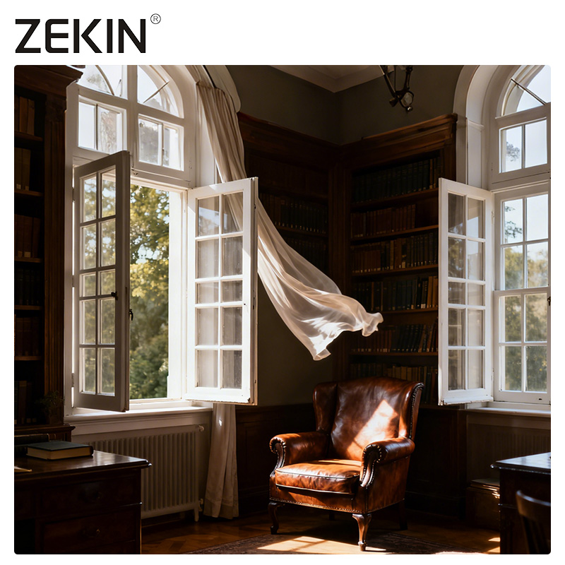 ZEKIN Custom Villa Hurricane Proof High Impact Black Aluminum Alloy Thin Profile Aluminium Windows And Doors Casement Window