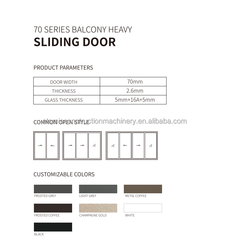 Modern Design Aluminum Sliding Door Double Tempered Glass Soundproof Waterproof Thermal Insulation for Apartment Mall Use