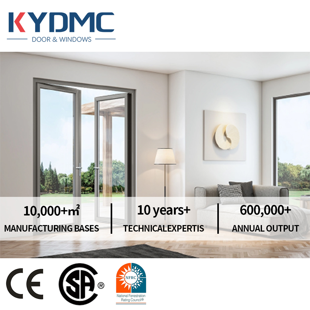 American Style NFRC Black Frame Aluminum Alloy Bedroom Casement Door Waterproof Double Insulated Glass Soundproof Energy Saving