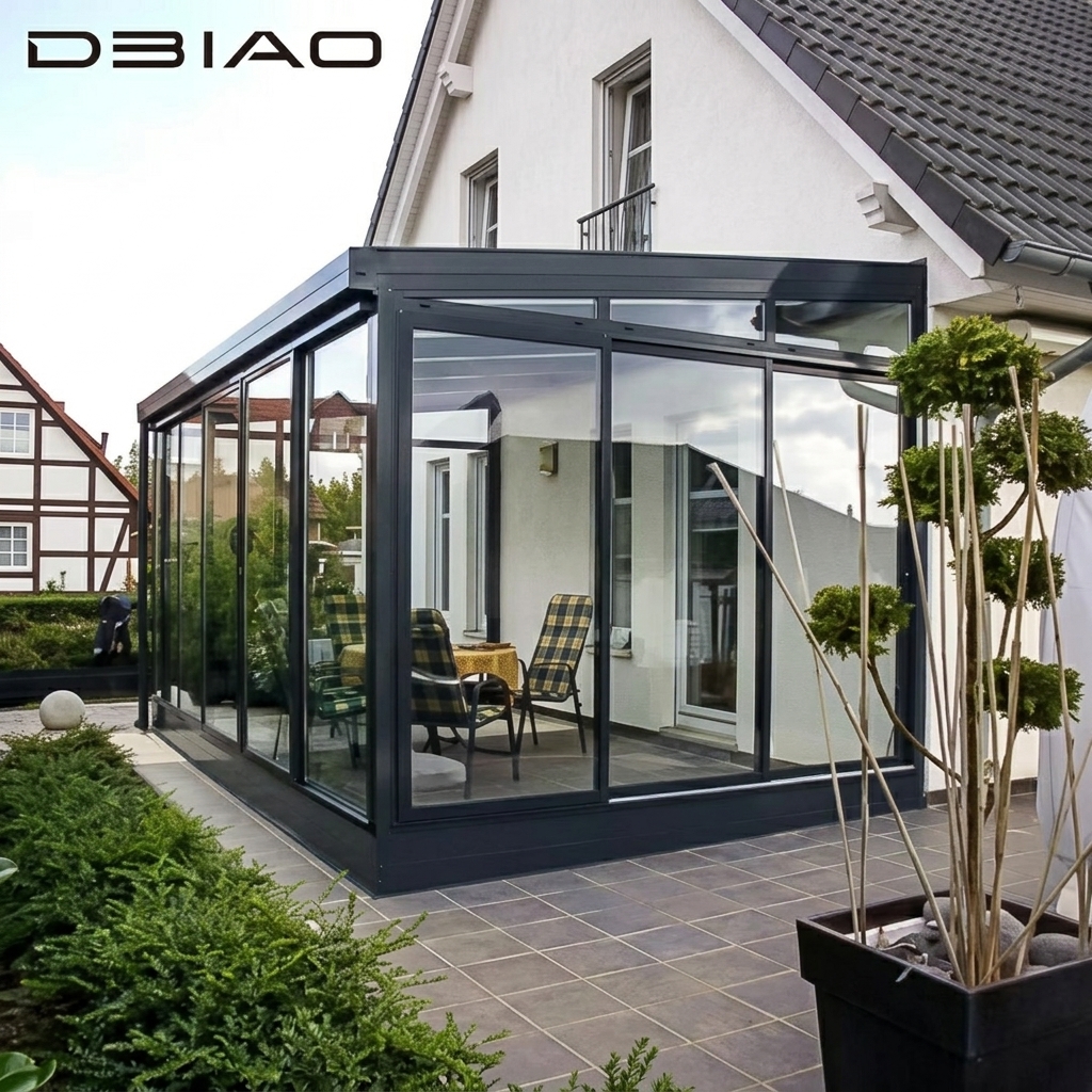 Customized Modern Eco-friendly Aluminum Alloy Double Tempered Glass Sunroom Customized Colors for Residential Apartment Outdoor