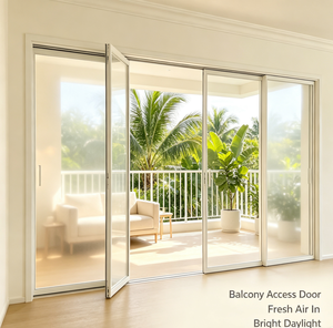 Fiber frame triple sliding glass door aluminum alloy suitable for apartment wardrobe and balcony and indoor space partition