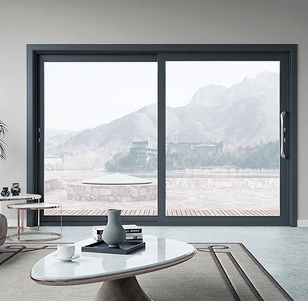 Commercial Modern Design Shop Villa Patio Tempered Glass Aluminum Alloy Sliding Door