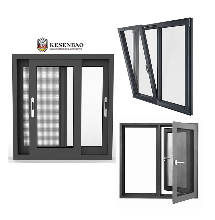 European Style Thermal Break Aluminum Casement Window Triple Glazed Soundproof UV Protected For Modern Residential Building