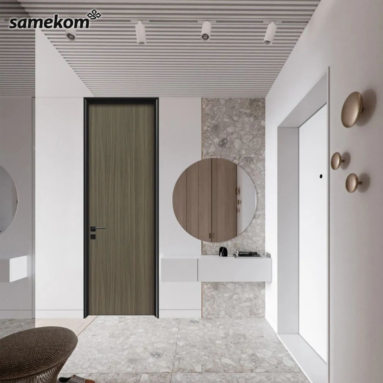 Cheap Price Aluminum Wooden Panels Door Puertas White Painted HPL Interior Moulded Door for Apartment