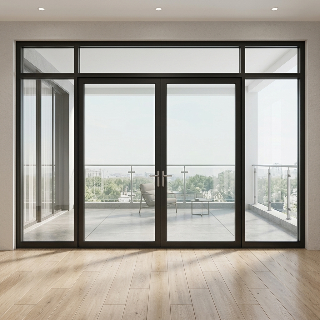 Customized Bulk Insulated Front Entry Doors French Doors Factory Direct Entry Aluminum Casement Doors