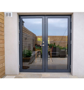 French Open Aluminum Alloy Steel Glass Door