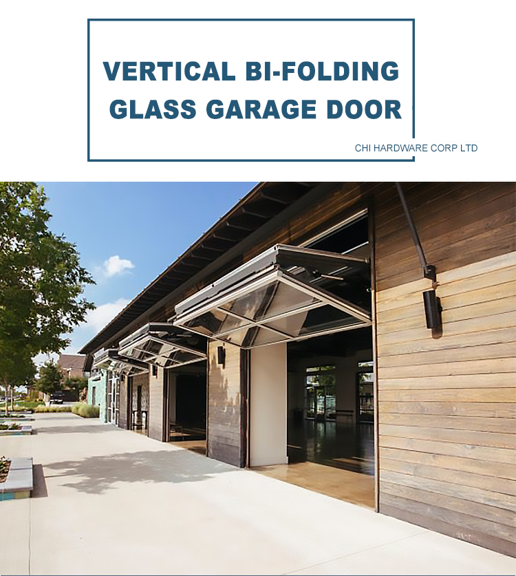 Vertical Bi-Folding Glass Garage Door