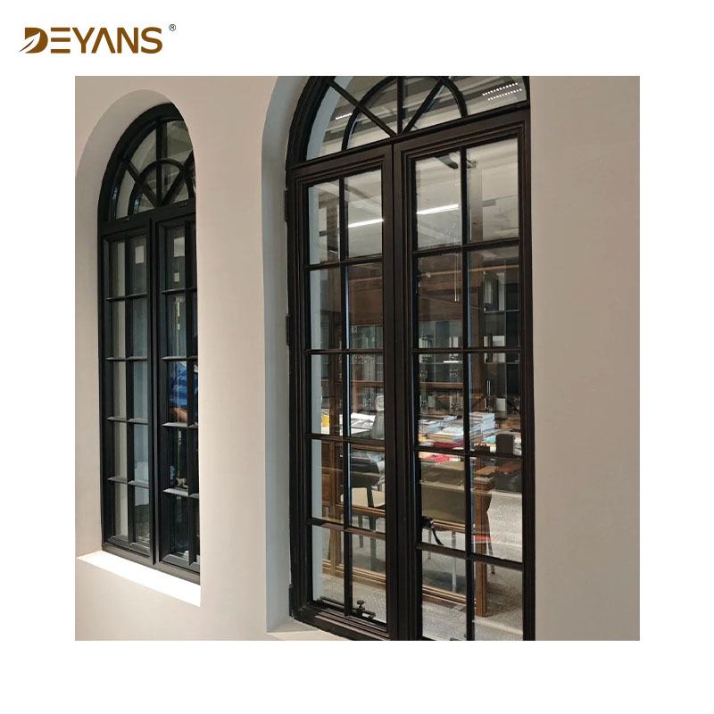 French Style Arched Aluminum Windows, Crittall Design for European Homes