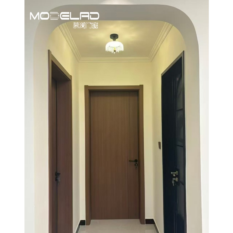 Modern Style Aluminum Wooden Door French Interior Door for Apartment Buildings Ecological Residence Door Factory Direct