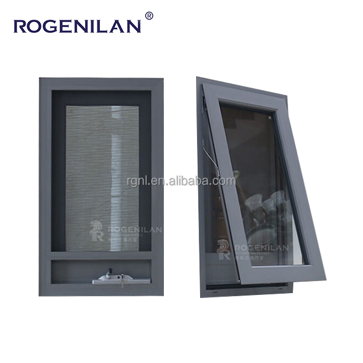 Australian Crank Push Window Outward Casement Windows Aluminum Low-e Glass Awning Windows With Transparent Mesh