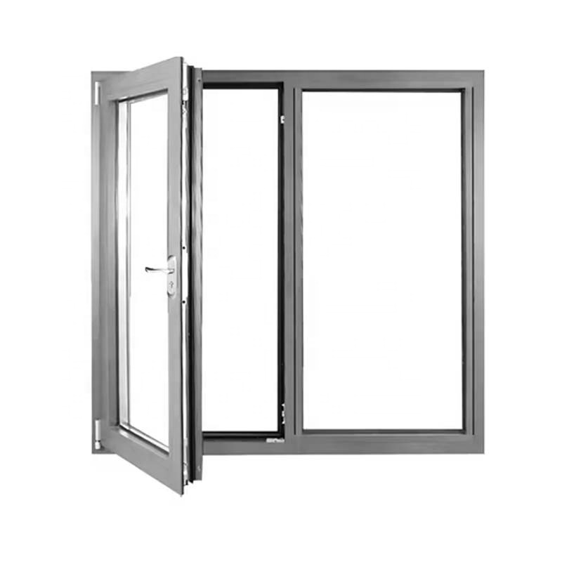Customize Black Modern Shatterproof Hurricane Resistant Window Noise Proof Aluminum French Window Insert Design and Door
