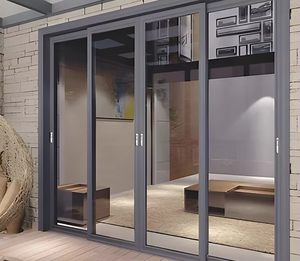 RG93.6 Customized Aluminum Sliding Glass Door Tempered Glass for Living Room Modern Style