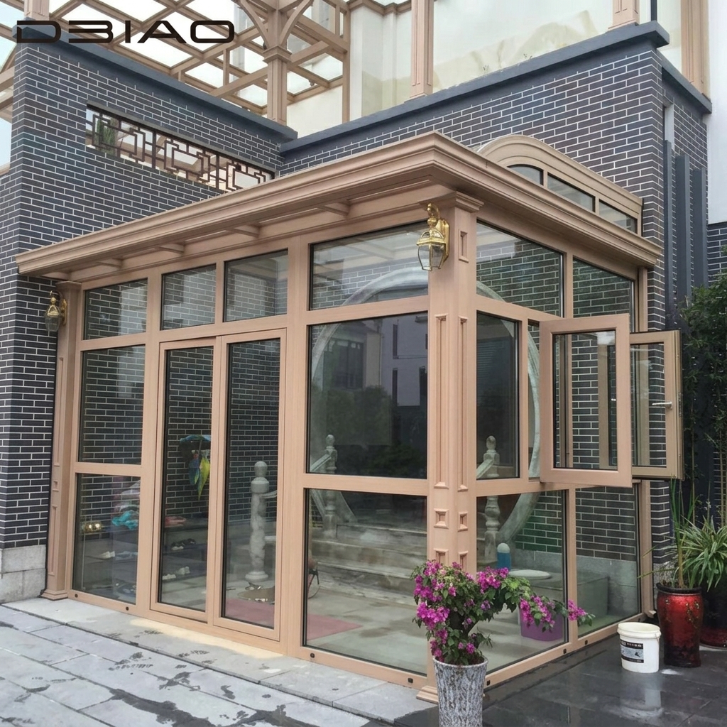 Customized Modern Eco-friendly Aluminum Alloy Double Tempered Glass Sunroom Customized Colors for Residential Apartment Outdoor
