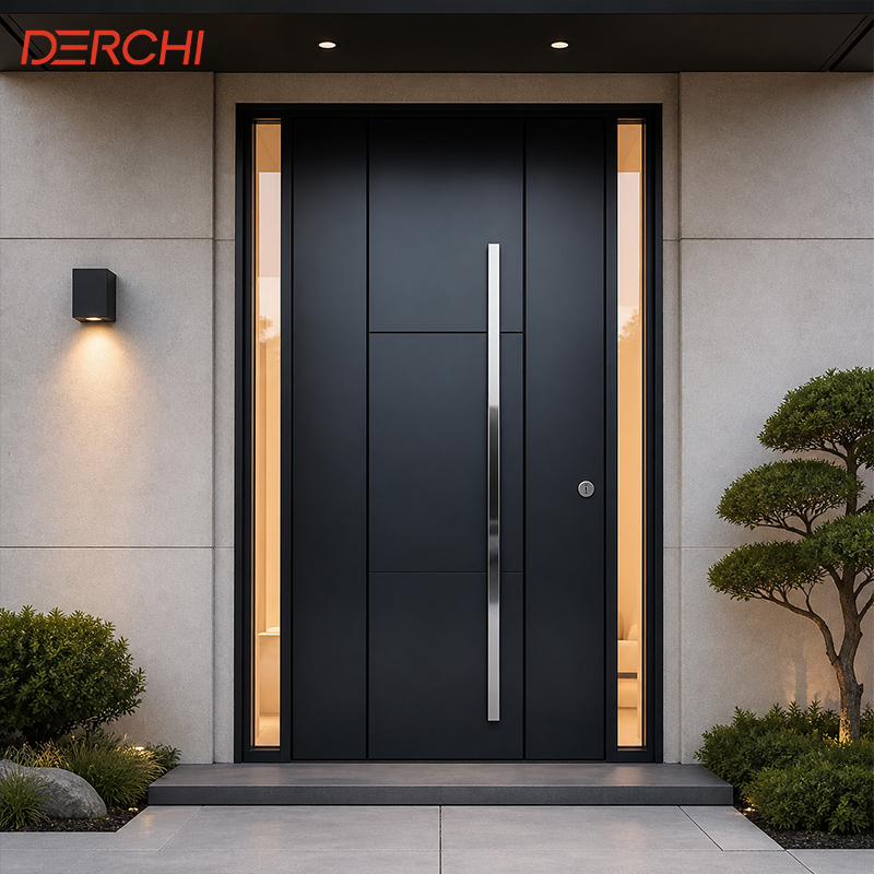 Fire Rated Aluminum Front Door Entry Door Exterior Security Door for Building and Commercial Projects