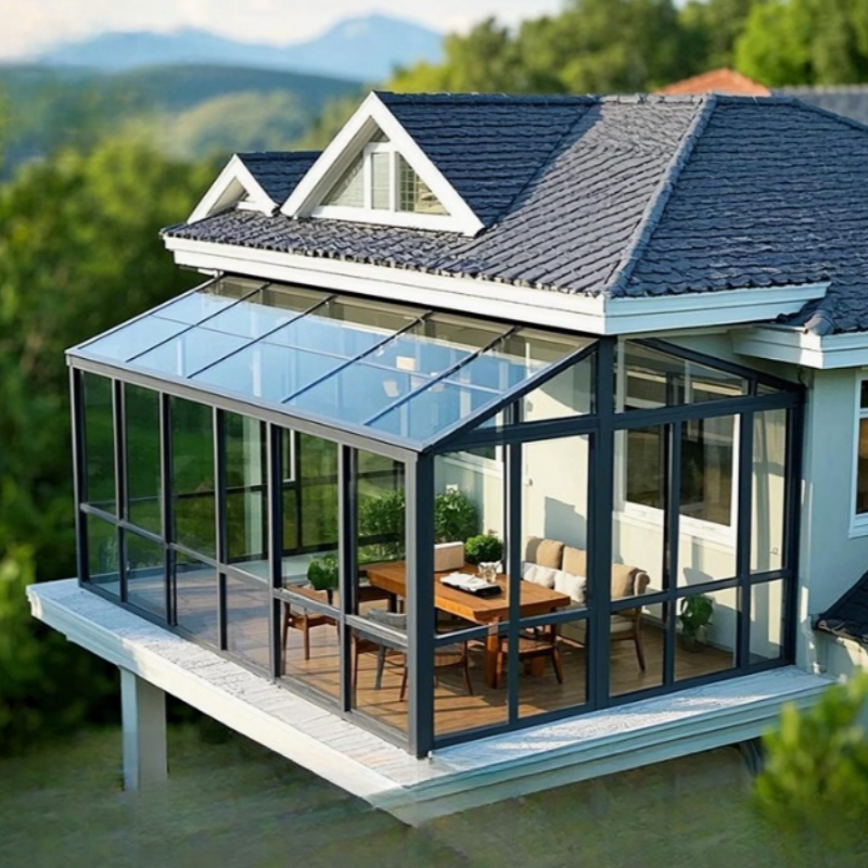 Best Selling Fully Finished Quick Assembly Mobile Sunrooms Prefabricated Glass House Sliding Windows Easy Install Home Solutions