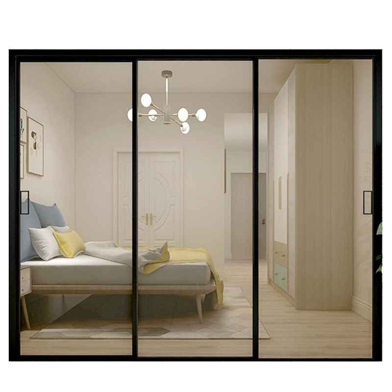 Sliding Doors Exterior 3 Panels Double Glazed Aluminum Tempered Glass Graphic Design Aluminium Sliding Door System Aluminum Door