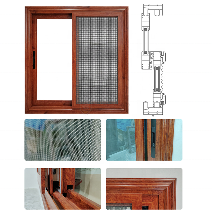 Project Engineering Customization Hurricane Impact Proof Aluminum Sliding Windows with Tempered Double Glazed Glass