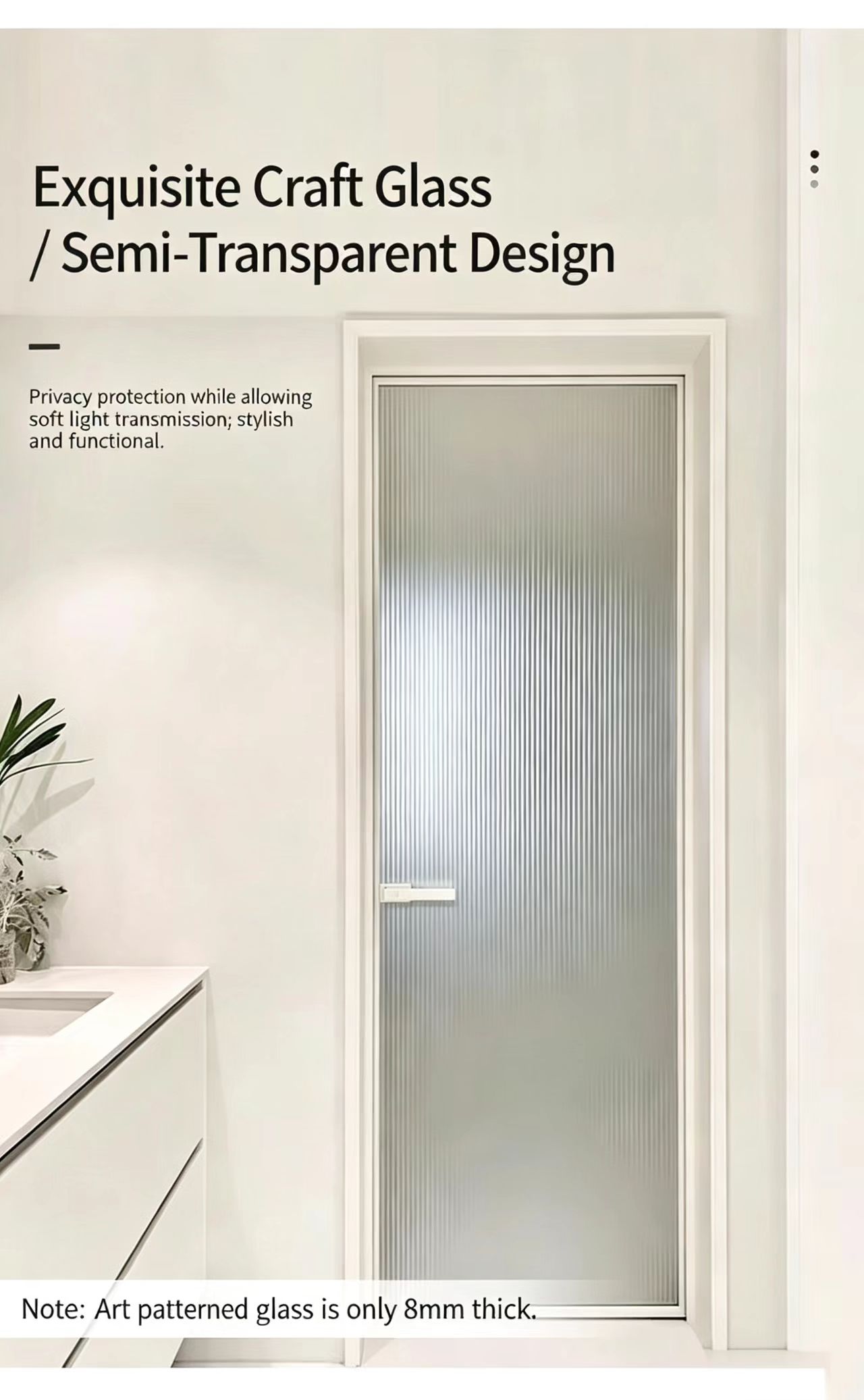 New Bathroom and Kitchen Doors 7 .0 Single-Panel Minimalist Titanium-Magnesium Alloy Glass Swing Doors